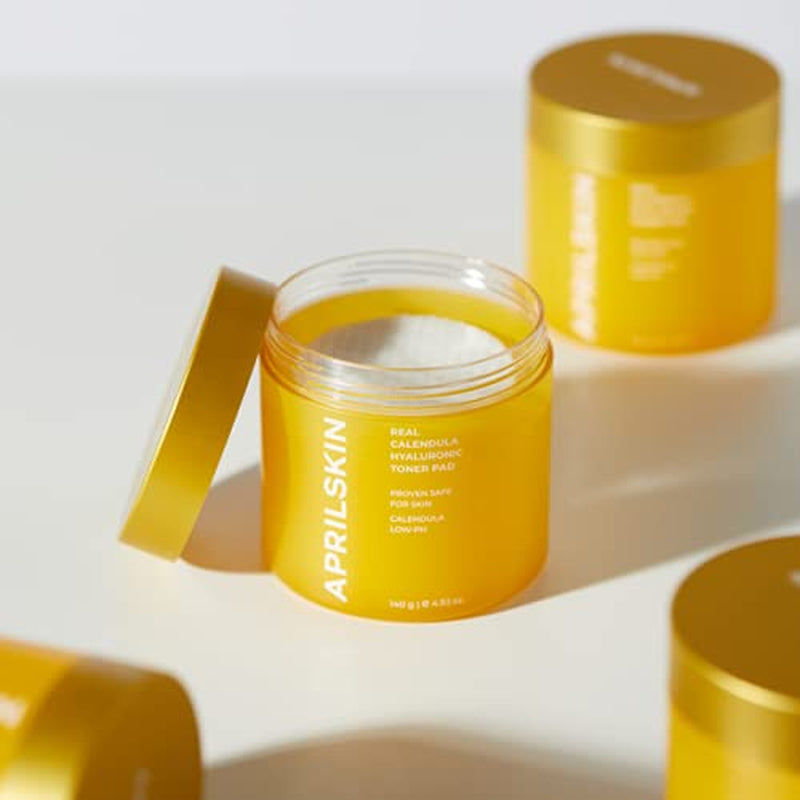 Calendula PHA Hyaluronic Toner Pads | Vegan, Cruelty Free | Exfoliating, Refining Pores & Hydrating for Dry, Sensitive, Acne-Prone Skin | 60 Pads | No Sulfates and Artificial Fragrance