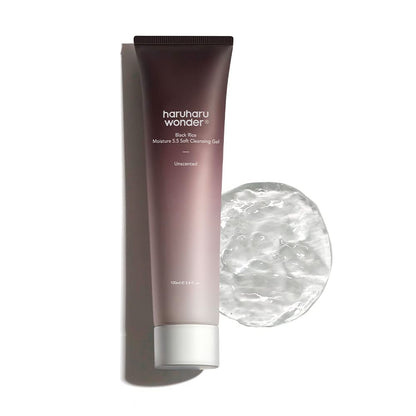 Wonder Black Rice Moisture 5.5 Soft Cleansing Gel, 3.4 Fl.Oz, Gentle Face Wash for Dry to Normal Skin, Low 5.5Ph, Soap Free, Hydrating, Fragrance Free, Daily Use, Korean Skincare