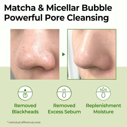 Super Matcha Pore Clean Cleansing Gel - 3.38Oz, 100Ml - Made from Matcha Extracts for Sensitive Skin - Mild Daily Face Wash for Pore Tightening, Sebum and Blackheads Care - Korean Skin Care