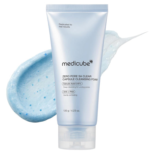 Zero Pore Clear Blue Capsule Facial Deep Cleanser for Skin Texture, Blackhead & Pore Care | AHA, BHA & PHA for Double Cleansing, Daily Gentle Face Wash, Korean Skincare | 120G / 4.23 Oz