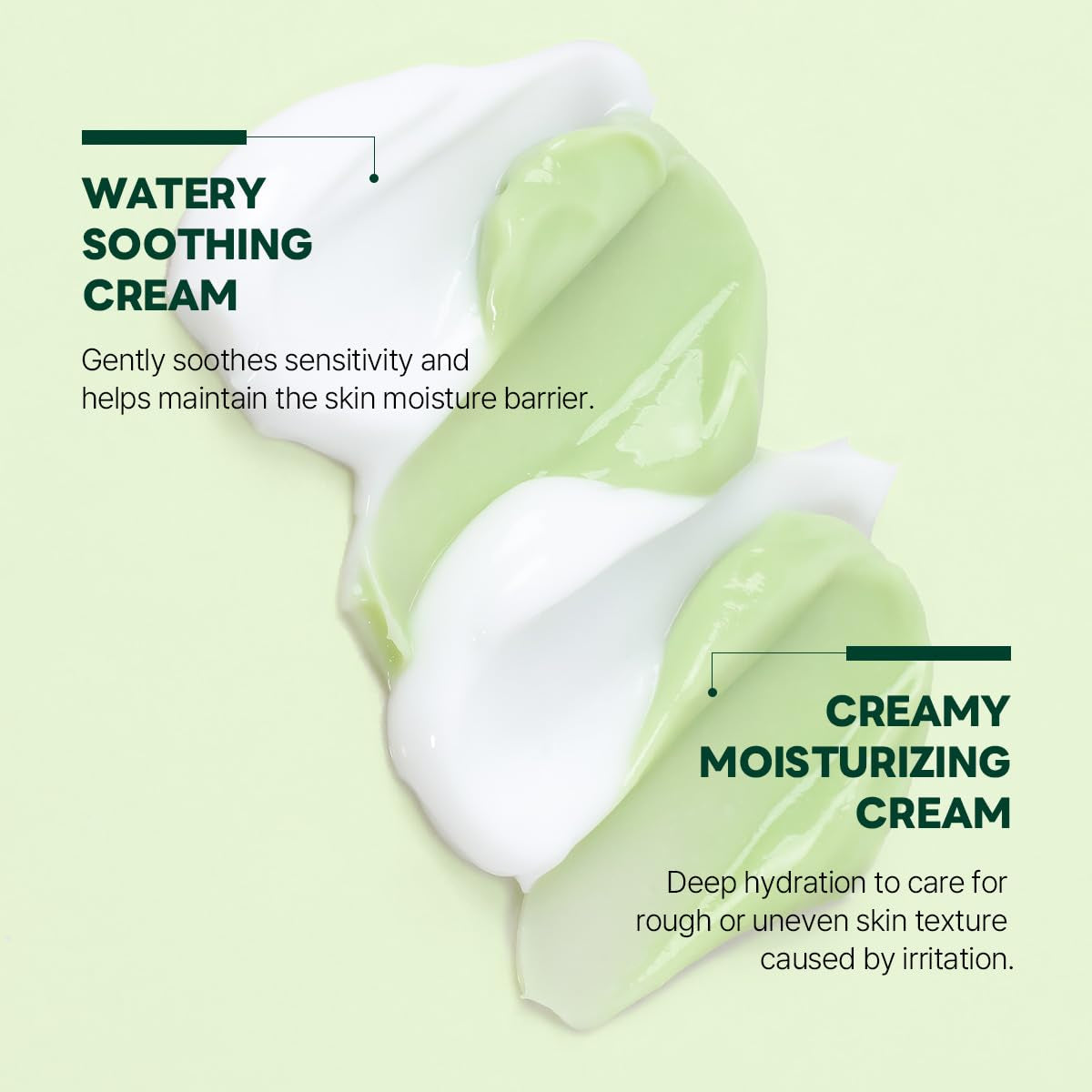 Pine Cica Calming Cream plus 60Ml – Dual-Texture Soothing Cream for Blemish Care, Acne-Prone Skin Safe, Sebum & Oil Control, Intensive Calming, Strengthens Skin Barrier, Clear & Calm Finish