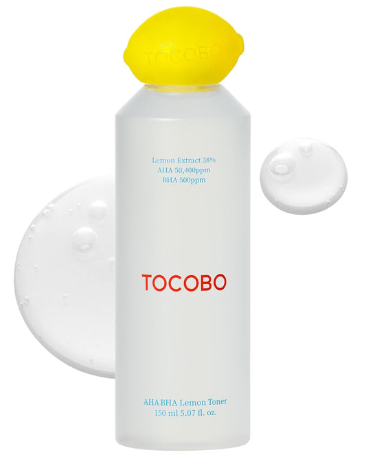 AHA BHA Lemon Facial Toner 5.07 Fl Oz / 150 Ml | Vitamin C and Lemon Extract, AHA, BHA, Calming and Soothing Moisturizer | Natural Ingredients, Vegan Toner, Cruelty Free