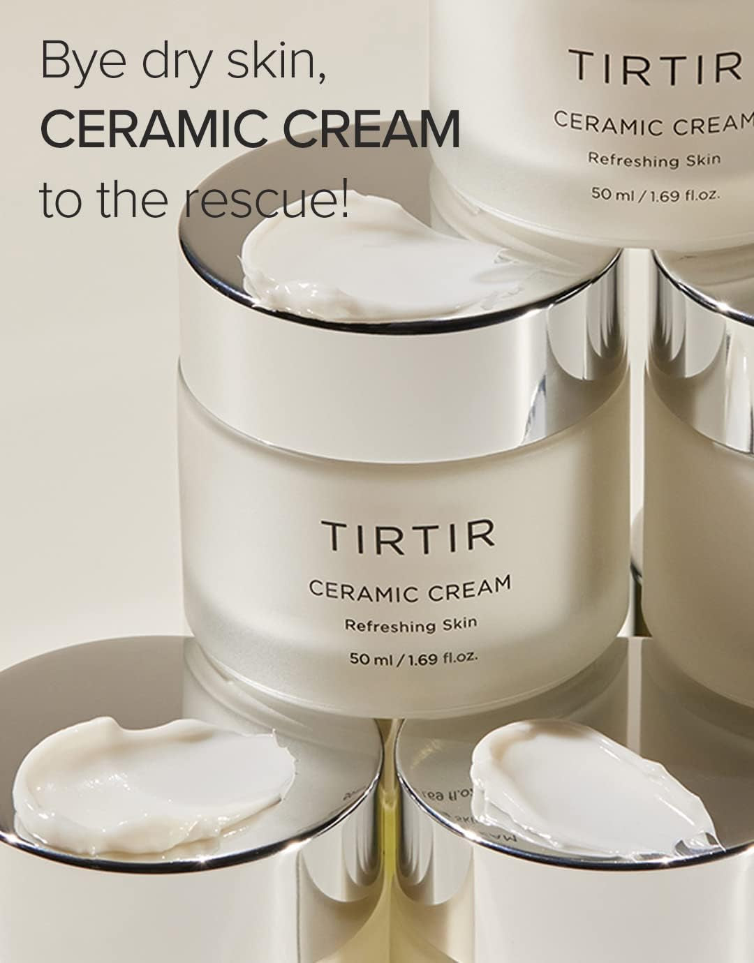 Natural Ceramide Cream | Deep Moisturizer for Glass Skin, Polyglutamic Acid, Centella Asiatica Extract, Skin Barrier, Lightweight, Mild, Nature Derived Ingredients, Dry Skin, Korean Skincare