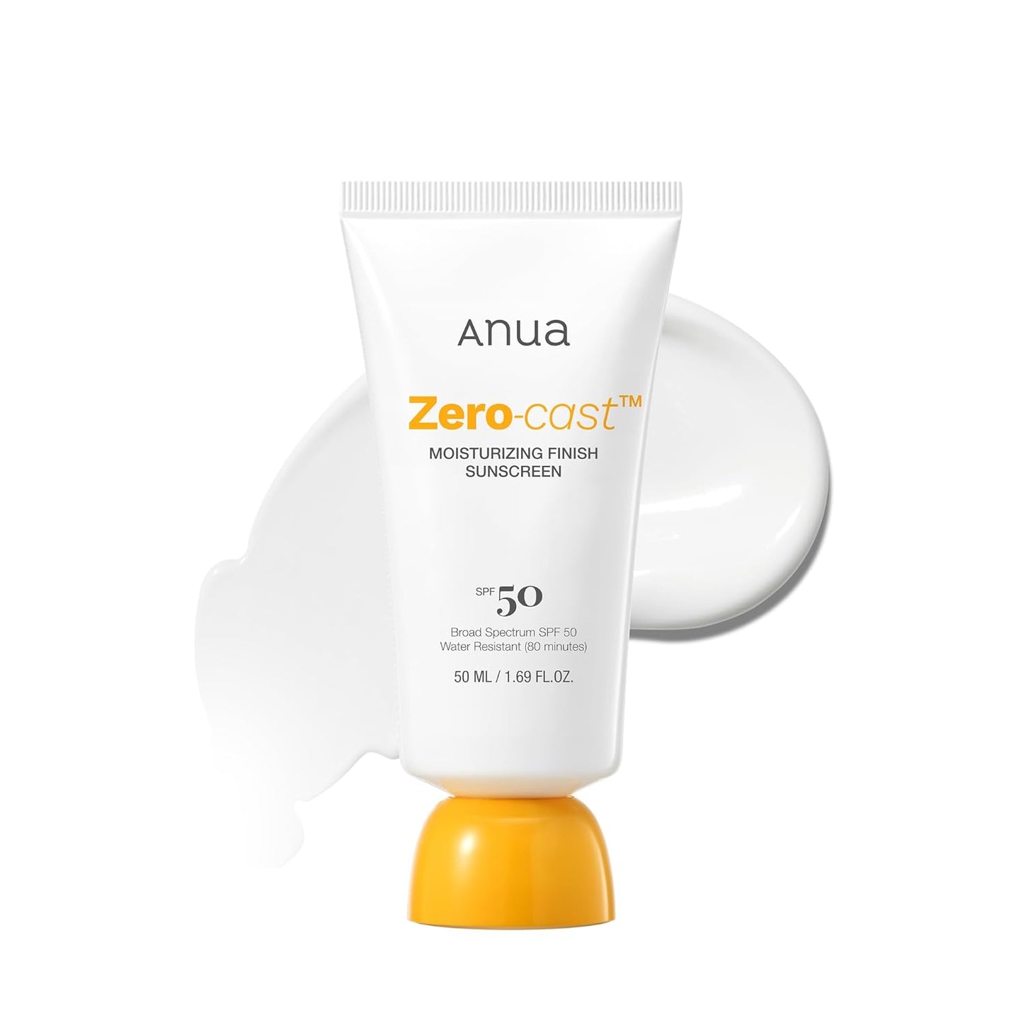 Zero-Cast Moisturizing Finish Sunscreen,Spf 50, Glow Natural Sunscreen,No White Cast, Hyaluronic Acid, Niacinamide Sun Block for Face,Oil-Free, Oxybenzone Free, Travel Essential (50Ml/1.69Fl.Oz)