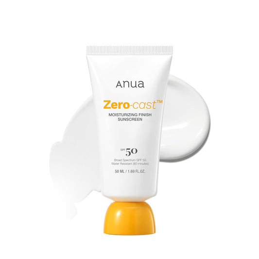 Zero-Cast Moisturizing Finish Sunscreen,Spf 50, Glow Natural Sunscreen,No White Cast, Hyaluronic Acid, Niacinamide Sun Block for Face,Oil-Free, Oxybenzone Free, Travel Essential (50Ml/1.69Fl.Oz)