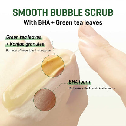 Bye Bye Blackhead 30 Days Miracle Green Tea Tox Bubble Cleanser – 4.23Oz, 120G – Korean Face Wash & Bubble Face Mask – Daily Blackhead-Removing Pore Minimizer for Face – Korean Skin Care