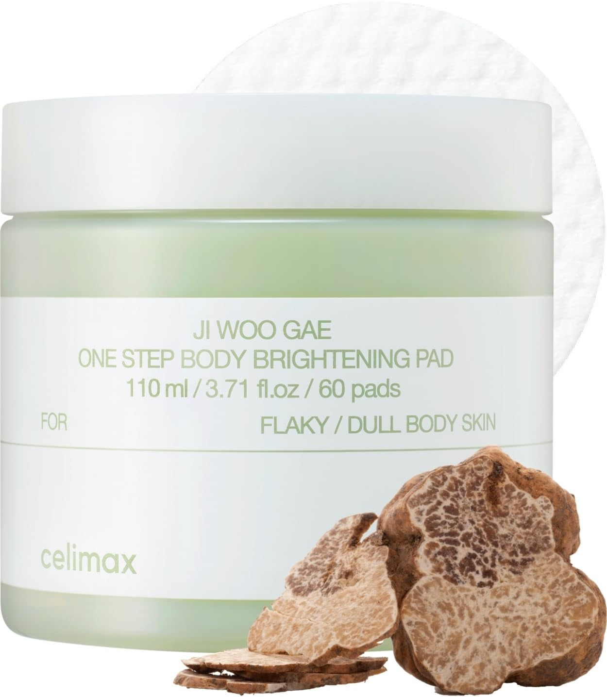 ONE STEP Body Brightening Pad | with Green Tea & White Truffle, for Armpit under Arm, Knee & Elbow, Dark Spot & Skin Pigmentation, Exfoliating, Hydrating Body Scrub,110Ml (60 Pads)