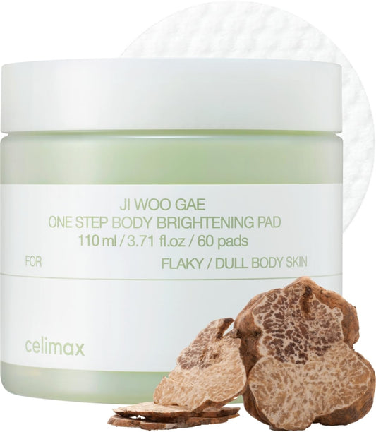 ONE STEP Body Brightening Pad | with Green Tea & White Truffle, for Armpit under Arm, Knee & Elbow, Dark Spot & Skin Pigmentation, Exfoliating, Hydrating Body Scrub,110Ml (60 Pads)