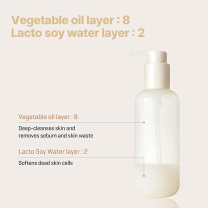 Lacto Soy Sebum & Blackhead Cleansing Oil – 6.76Oz, 200Ml – Korean Vegan Makeup-Removing Oil Cleanser with Soybean Extract & Serine – Deep Cleansing for Blackheads & Pore – Korean Skin Care