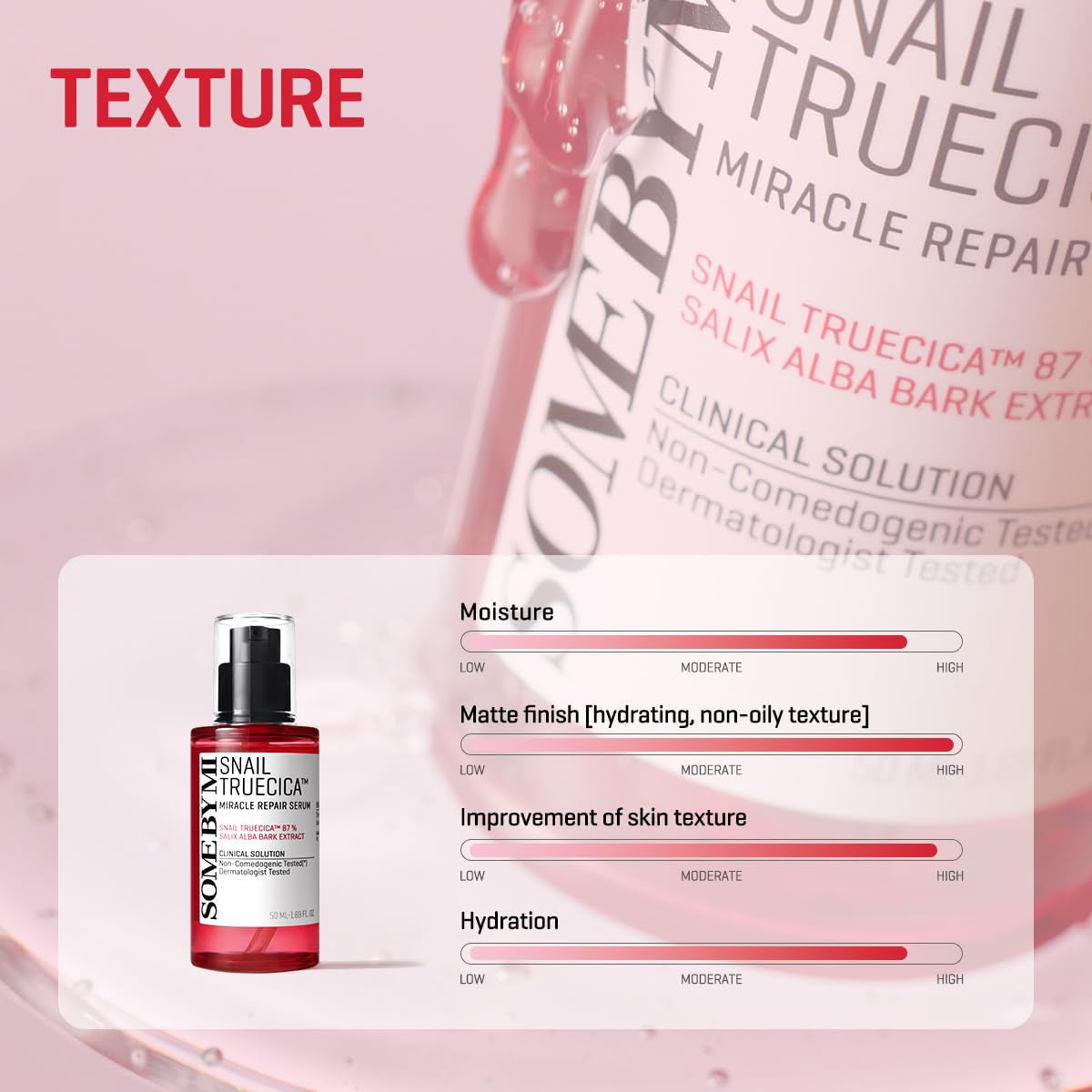 Snail Trucica Miracle Repair Serum - 1.69Oz, 50Ml - Made from Snail Mucin for Sensitive Skin - Daily Repair Face Serum for Post Acne Marks and Strengthen Skin Barrier - Korean Skin Care