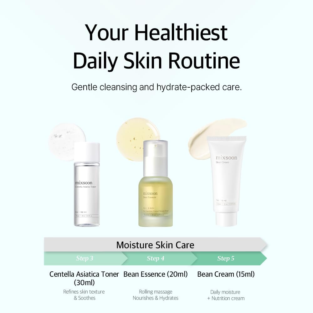 Pure Glow Essentials Set, 5-Step Skincare Kit, Gentle & Hydrating, for All Skin Types, 5 Items Korean Glass Skin Care 29.57 Fl. Oz.