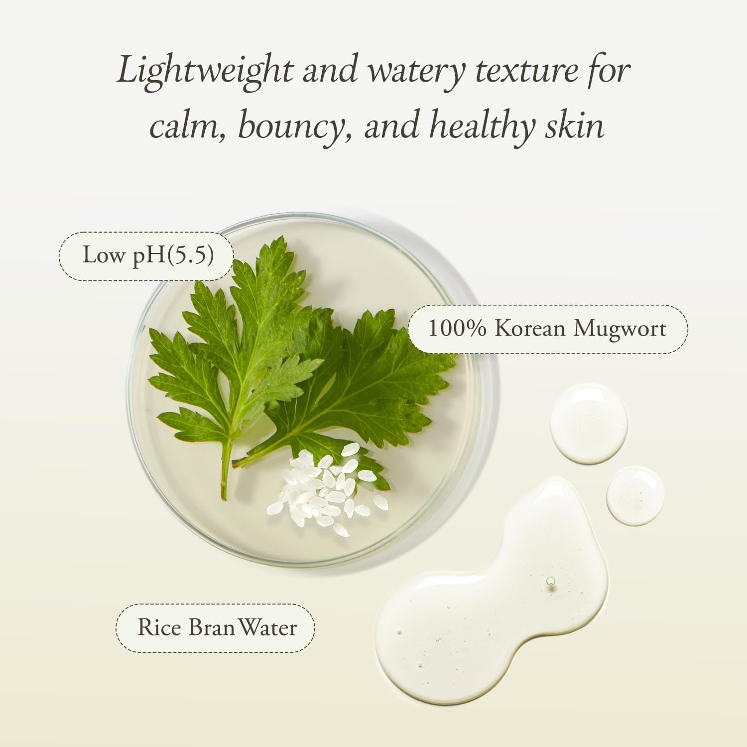 Artemisia Korean Rice Toner | 100% Korean Mugwort | Hydration Boost Facial Toner | Vegan, Cruelty Free, Low Ph, | No Sulfates and Artificial Fragrance | Korean Skin Care | 6.76 Oz