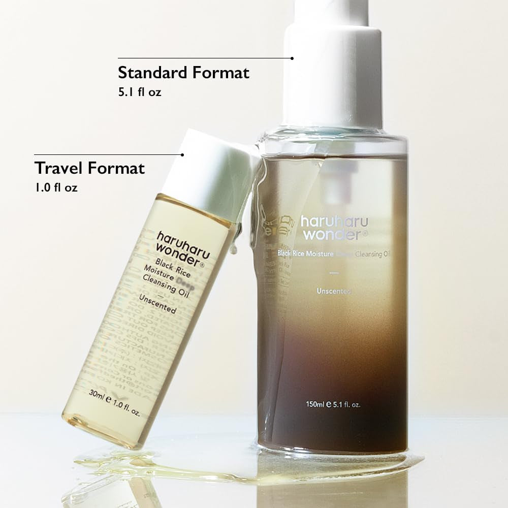 Wonder Black Rice Moisture Cleansing Oil, Travel Size, Double Cleansing, Daily Makeup Remover, Pore Oil Cleanser, Korean Skincare for Sensitive, Normal and Oily Skin, 1.0 Fl Oz