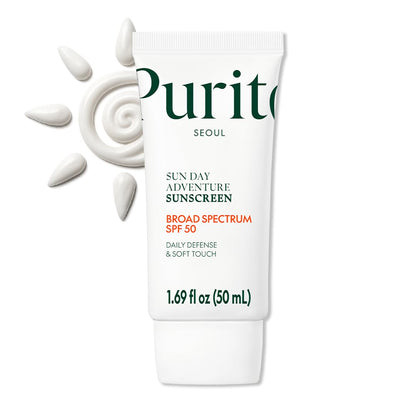 Sun Day Adventure Korean Sunscreen Smoothest and Lightest Texture Broad Spectrum SPF 50 UVA & UVB Protection No White Cast Oil Free for All Skin Types Vegan Daily Skin Care 50Ml, 1.69 Fl.Oz