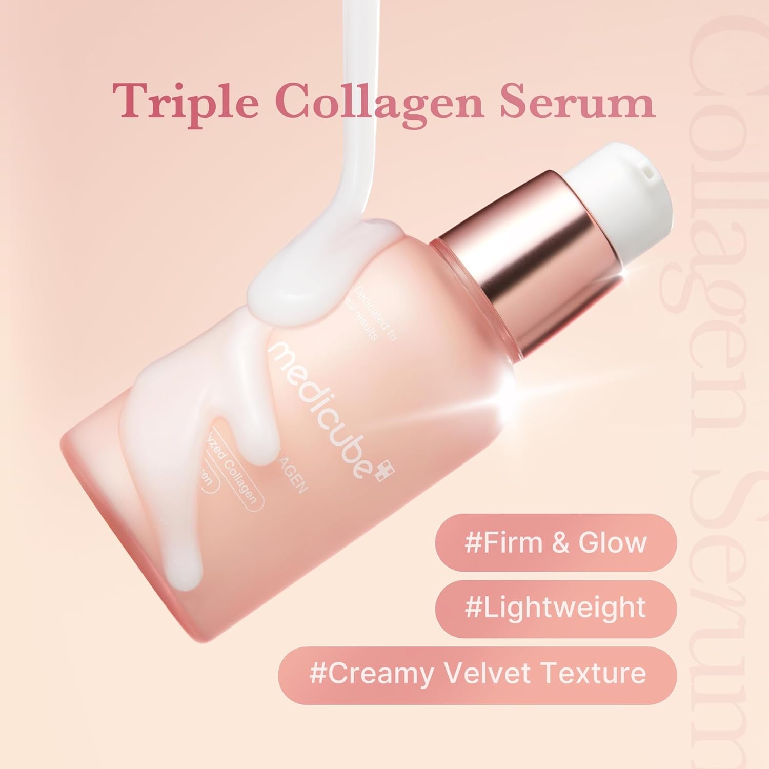 Triple Collagen Serum 1.85 Fl.Oz - Nourish Dull Skin with Triple Collagen Complex - a Lightweight Serum with Niacinamide and Hyaluronic Acid - Korean Skincare