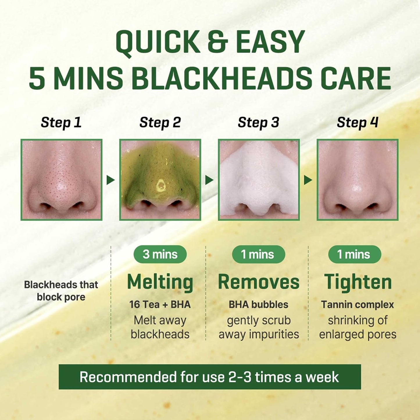 Bye Bye Blackhead 30 Days Miracle Green Tea Tox Bubble Cleanser – 4.23Oz, 120G – Korean Face Wash & Bubble Face Mask – Daily Blackhead-Removing Pore Minimizer for Face – Korean Skin Care