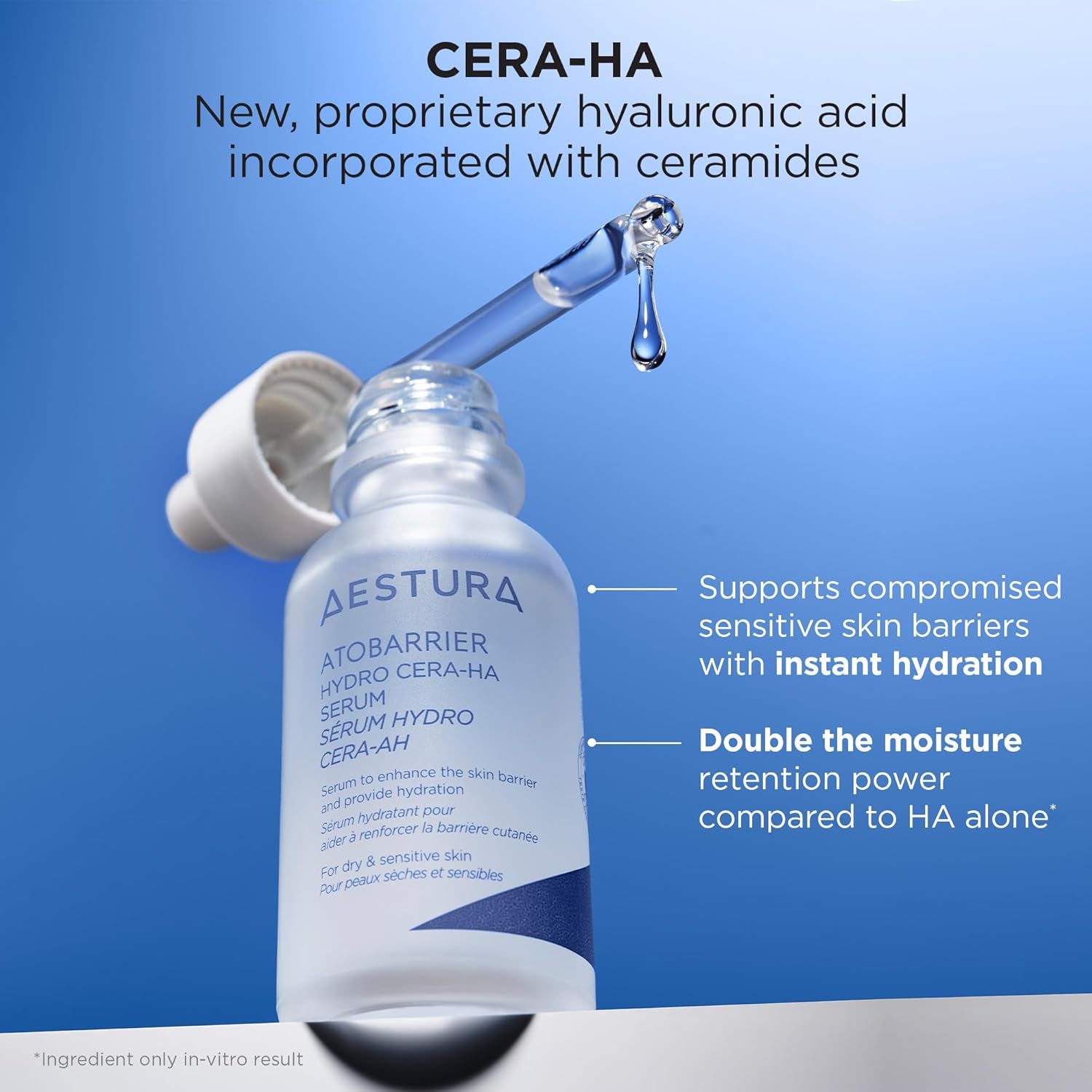 ATOBARRIER365 Hydro CERA-HA Face Serum with Ceramide, Hyaluronic Acid, and Niacinamide for Skin Moisture Barrier Repair | Deep Hydration, Suitable for Dry & Sensitive Skin, 30ML / 1.01 Fl.Oz.