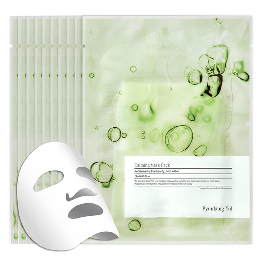 PKY Ceramide Calming Mask Pack 10 PCS - Korean Face Mask Skin Care Products, Beauty Face Mask Containing Panthenol, Hyaluronic Acid, Tea Tree, Shea Butter, Squalene and Cica