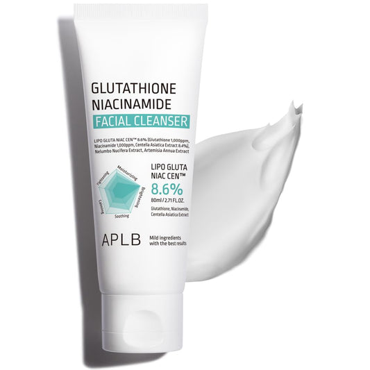 Glutathione Niacinamide Facial Cleanser | LIPO GLUTA NIAC CEN™ 8.6% 2.71 Fl.Oz/Korean Skincare, Cares for Tighten Pores & Sebum, Long Lasting Nourishment and Deep Moisture for Soft Skin