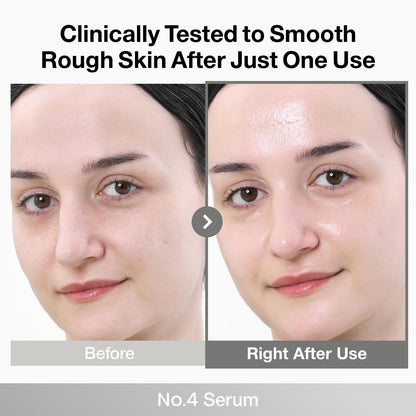 No.4 Serum | Ceramide AHA Glazed Skin Prep Serum | Exfoliating, Skin Barrier Repair, Face Peel, Korean Glass Face | Glycolic Acid, PHA, Ceramides, Panthenol | 1.01 Fl.Oz