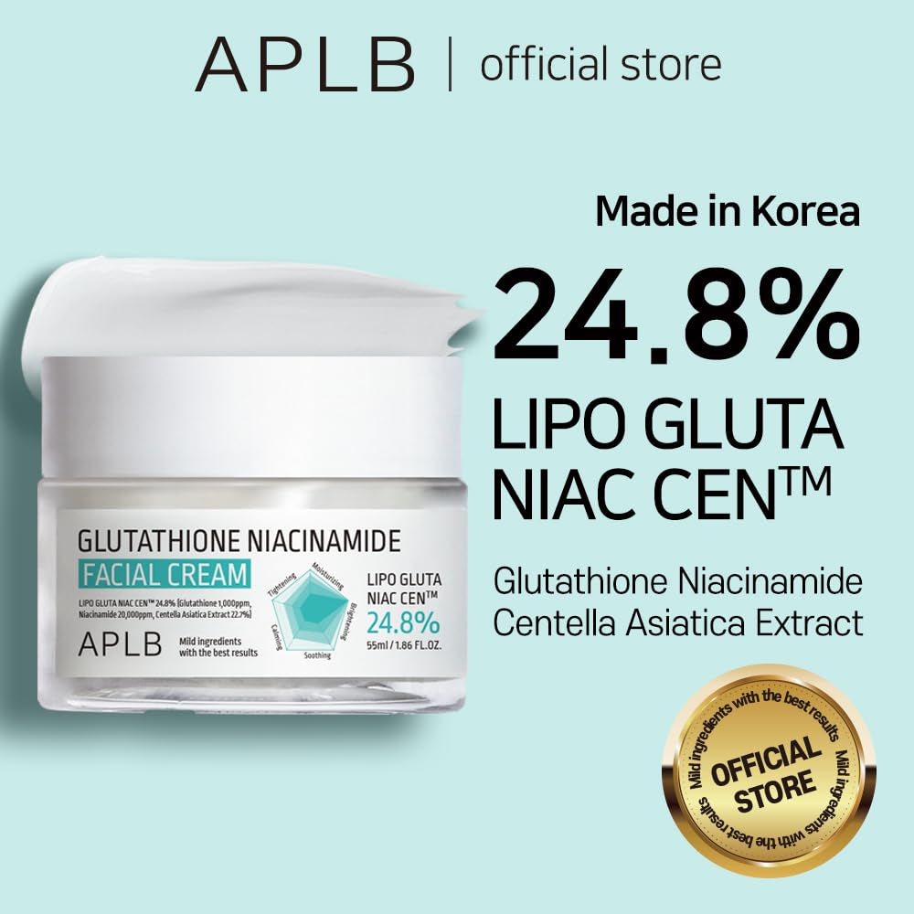 Glutathione Niacinamide Facial Cream | LIPO GLUTA NIAC CEN™ 24.8% 1.86 Fl.Oz/Korean Skincare, Deep Hydration, Niacinamide, Improve Skin Elasticity, Improve Skin Texture