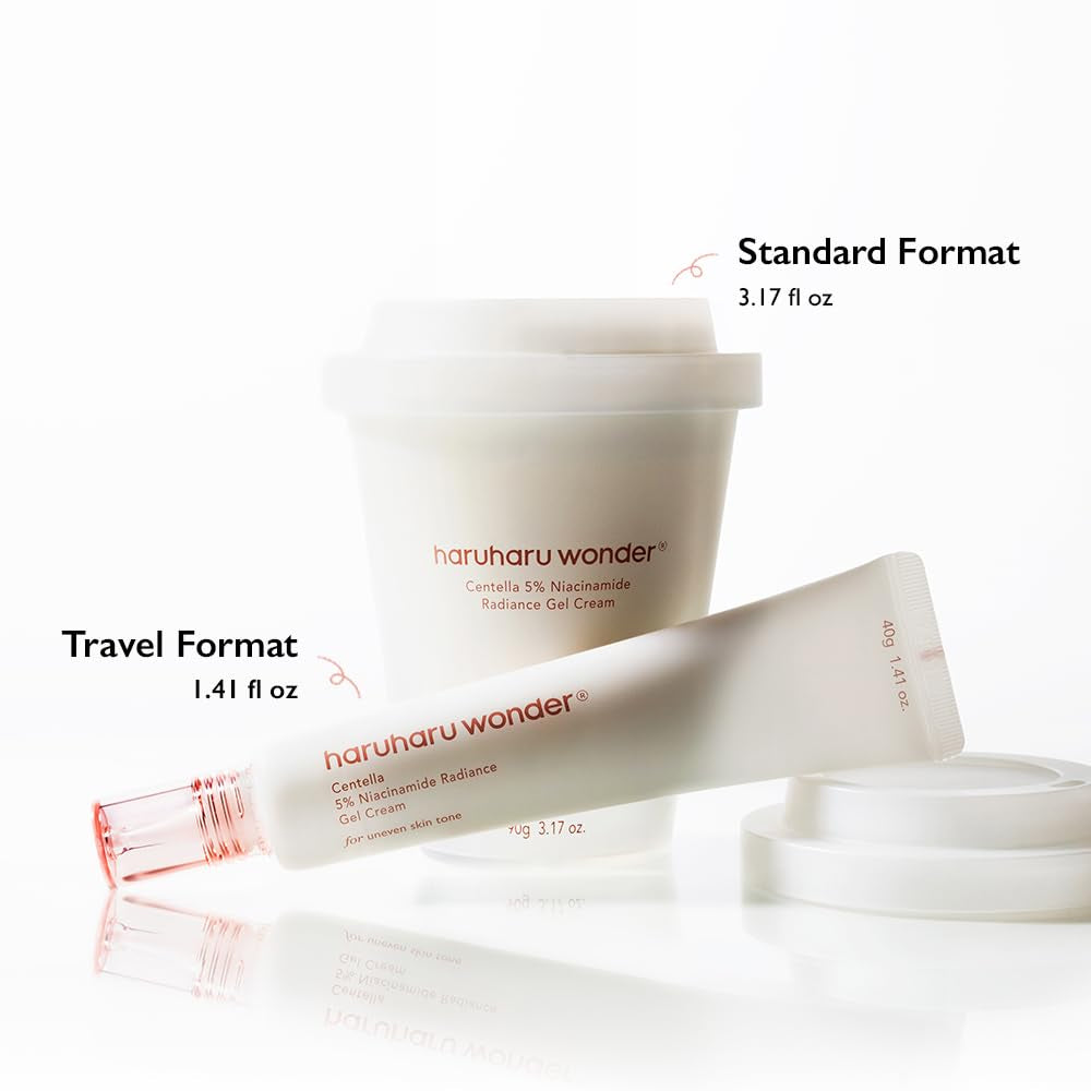 Wonder Centella 5% Niacinamide Radiance Gel Cream, Reduces Fine Lines, Improves Skin Tone, Pore Minimizer, Hydrating & Soothing, for All Skin Types, 1.41 Fl Oz