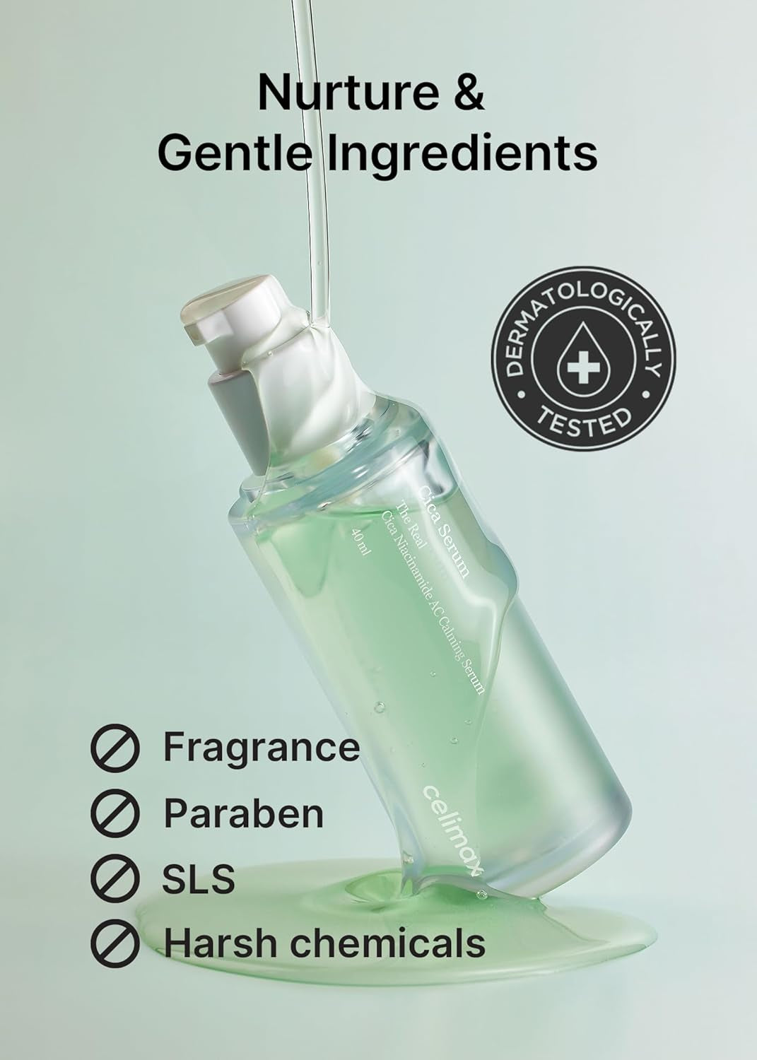 the Real Cica Niacinamide AC Calming Serum 40Ml | Hyaluronic Acid Redness Relief Moisturizing Soothing Restoring Serum Mild Formula for Sensitive,Christmas Gift Stocking Stuffers
