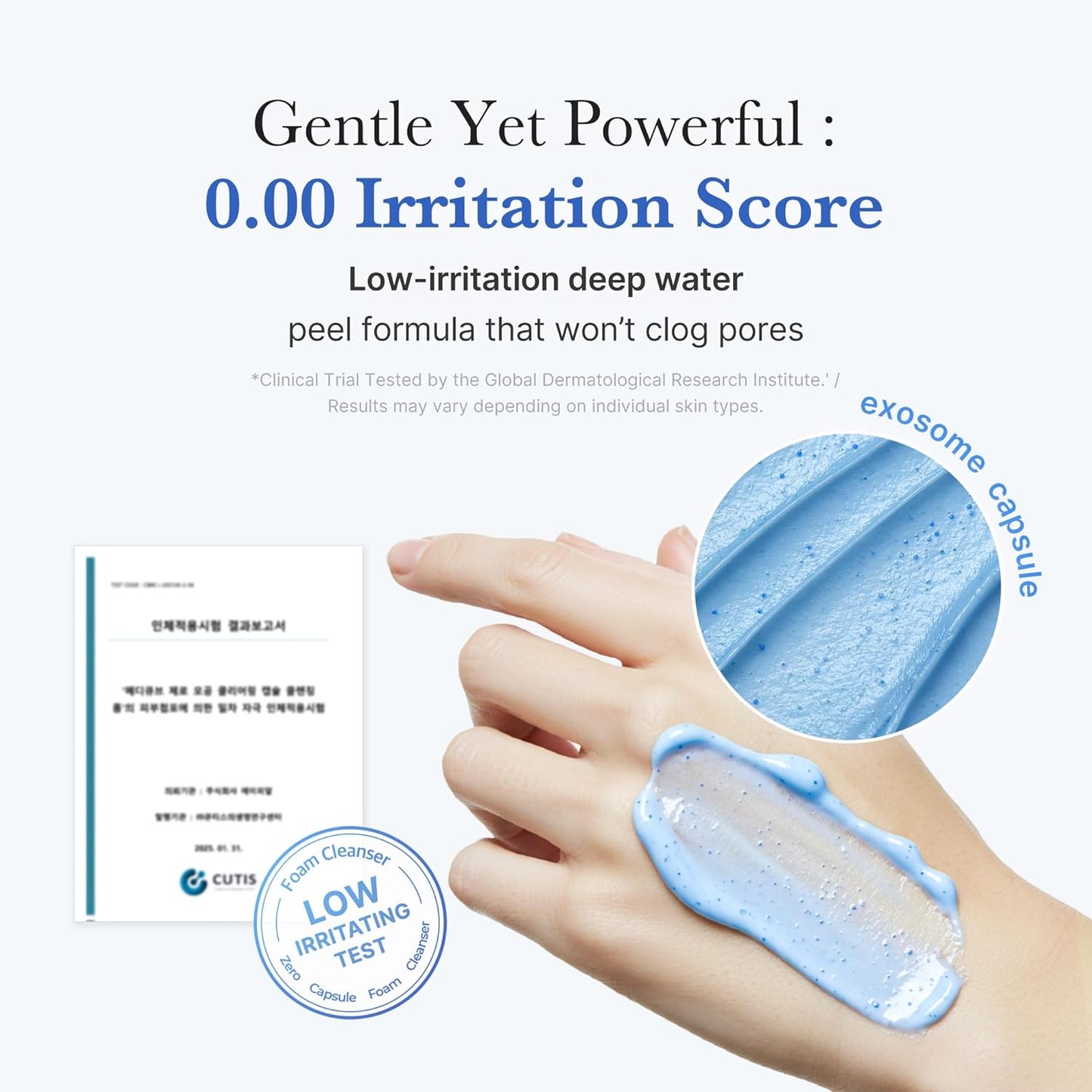 Zero Pore Clear Blue Capsule Facial Deep Cleanser for Skin Texture, Blackhead & Pore Care | AHA, BHA & PHA for Double Cleansing, Daily Gentle Face Wash, Korean Skincare | 120G / 4.23 Oz