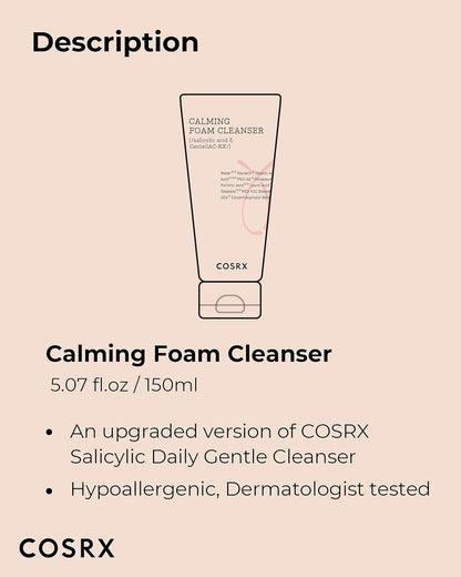 AC Collection Calming Foam Cleanser, 150Ml / 5.07 Fl.Oz | Salicylic Acid Acne Cleanser | Animal Testing Free, Paraben Free, Korean Skin Care