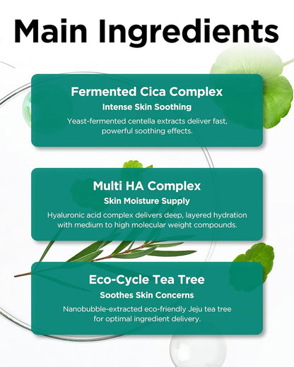 Cica Calming Serum – Korean Vegan Soothing Face Serum with Cica, Tea Tree & Hyaluronic Acid – Lightweight Hydrating Formula for Sensitive Skin, 24-Hour Moisture, Non-Greasy, 1.01 Fl.Oz.