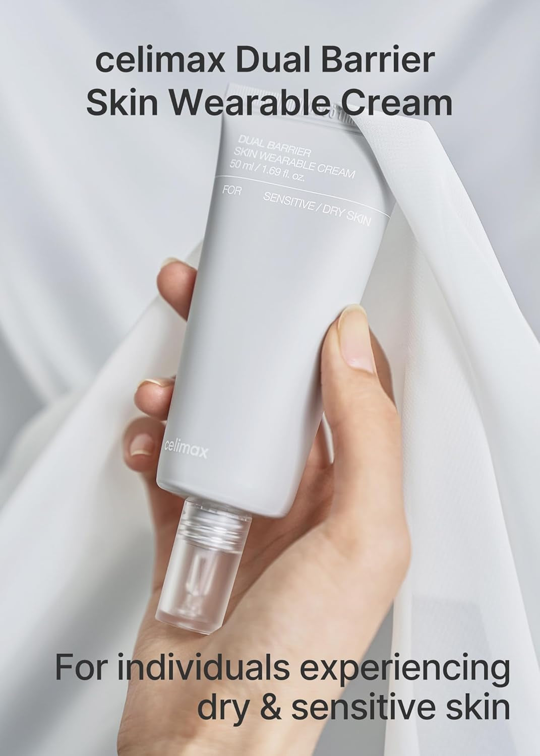 Dual Barrier Skin Wearable Cream | Long Lasting Cream Face Moisturizer with Ceramides, Hyaluronic Acid, Moisturizing, Hydrating, Soothing, Repairing, Day & Night Cream, 50Ml