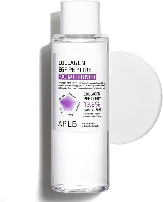 Collagen EGF Peptide Facial Toner | Collagen PEPT CEN™ 19.8% 5.41 Fl.Oz/Korean Skincare, Elasticity Care, Replenishing Moisture, Revitalize for Gentle and Improve Skin Texture