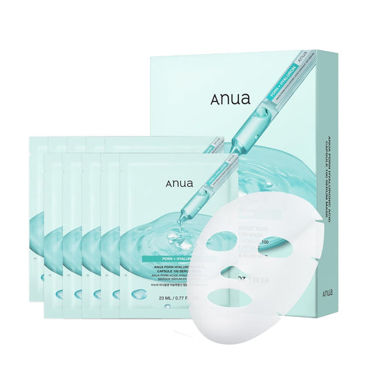 PDRN Hyaluronic Acid Capsule 100 Serum Mask, Everyday Glow Korean Sheet Mask with Salmon PDRN, Hyaluronic Acid, Collagen, Self Home Care Facial Mask for Glass Skin, Korean Skin Care (10EA)