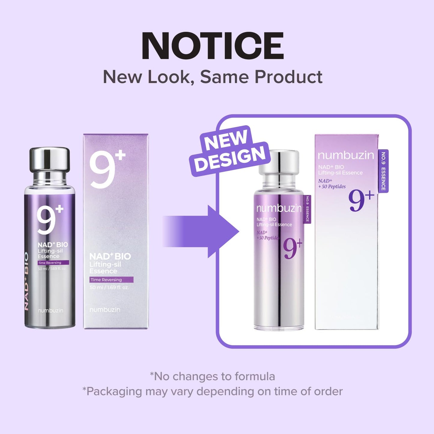 No.9 Essence | NAD+ BIO Lifting-Sil Essence | Lifting, Firming, Wrinkles, Fine Lines, Elasticity | Peptides, NAD+ | Serum for Aging, Dull Skin | 1.69 Fl. Oz.