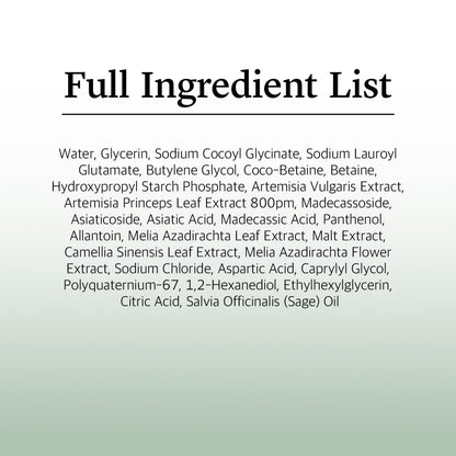 Mugwort Calming Cleanser | Cleanse and Calm Simultaneously, Formulated with 4-CICA, Soothing, Low Ph, Moisturizing, Cream Type Cleanser (5.07 Fl.Oz)