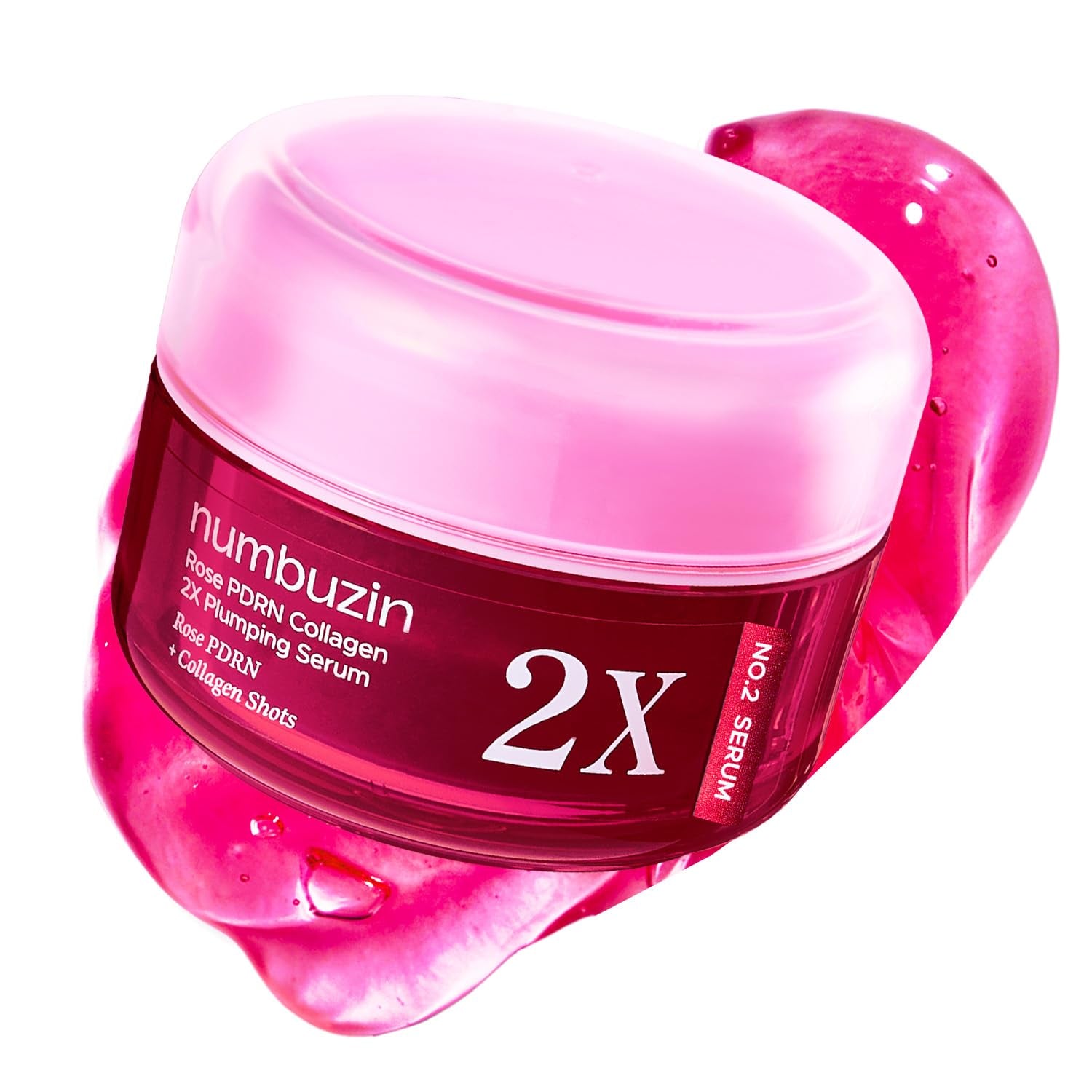 No.2X Serum | Rose PDRN Collagen 2X Plumping Serum | Glowing, Hydrating, Firming, Korean Skincare | Collagen, Peptides, PDRN | for Dry, Combination Skin | 1.01 Fl.Oz.