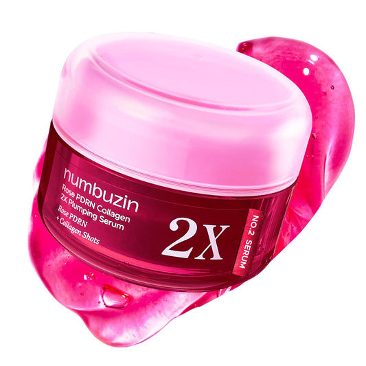 No.2X Serum | Rose PDRN Collagen 2X Plumping Serum | Glowing, Hydrating, Firming, Korean Skincare | Collagen, Peptides, PDRN | for Dry, Combination Skin | 1.01 Fl.Oz.