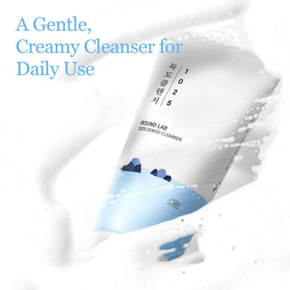 1025 Dokdo Cleanser 5.07 Fl Oz, Low Ph Facial Cleanser for Sensitive Skin, Rich Soft Bubbles for Deep Cleansing and Makeup Removal, Hydrating Face Wash with Deep Sea Water, Korean Skin Care