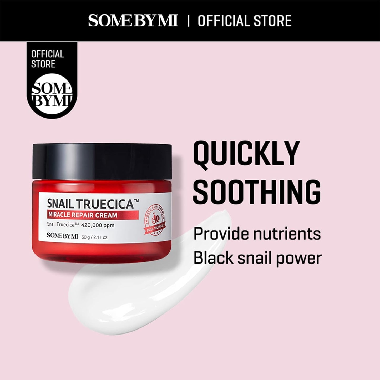 Snail Truecica Miracle Repair Cream - 2.02Oz, 60Ml - Made from Snail Mucin for Sensitive Skin - Daily Repair Face Moisturizer for Acne Marks and Strengthen Skin Barrier - Korean Skin Care