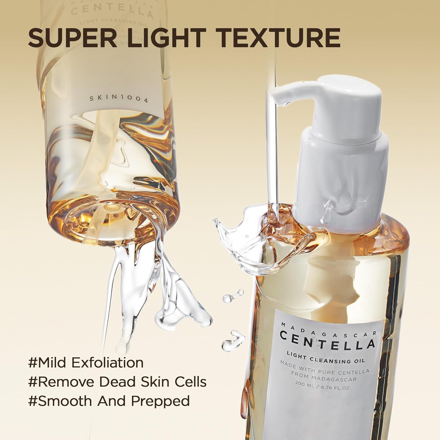 Madagascar Centella Light Cleansing Oil 6.76 Fl.Oz, 200Ml | Gentle Oil Cleanser for Face, Korean Facial Cleanser, Double Cleansing