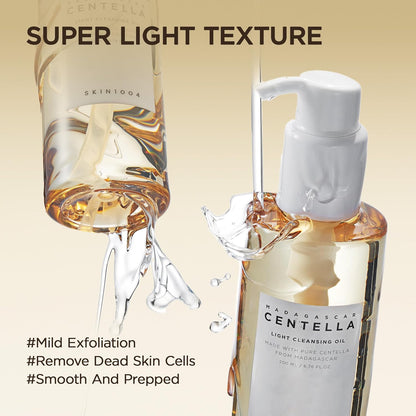 Madagascar Centella Light Cleansing Oil 6.76 Fl.Oz, 200Ml | Gentle Oil Cleanser for Face, Korean Facial Cleanser, Double Cleansing