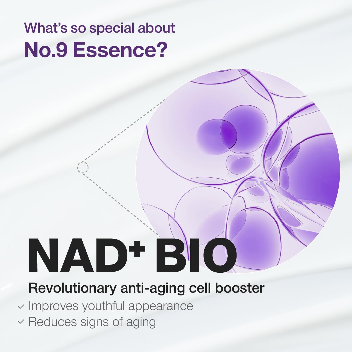 No.9 Essence | NAD+ BIO Lifting-Sil Essence | Lifting, Firming, Wrinkles, Fine Lines, Elasticity | Peptides, NAD+ | Serum for Aging, Dull Skin | 1.69 Fl. Oz.
