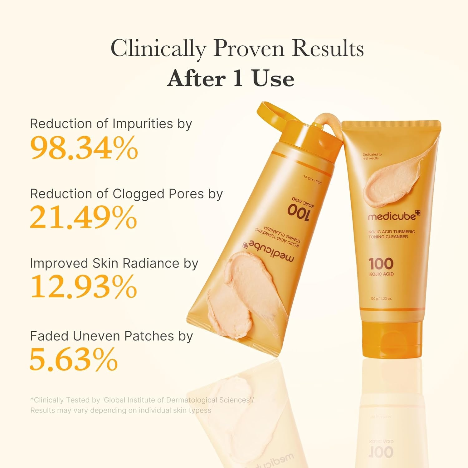 Kojic Acid Turmeric Whip Cleanser | Daily Facial Cleanser for Brightening, Balancing Skin Tone & Texture | Fade Appearance of Uneven Patches & Ideal for Use after Spot Care | Korean Skincare