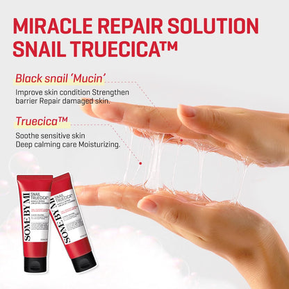 Snail Truecica Miracle Repair Low Ph Gel Cleanser - 3.38Oz, 100Ml - Made from Snail Mucin for Sensitive Skin - Daily Face Wash for Deep Cleansing and Skin Moisturizing - Korean Skin Care