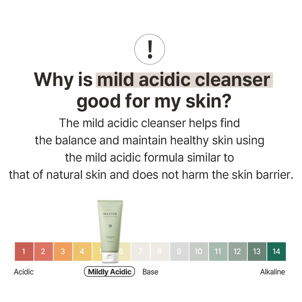 ] Master Gentle Recipe Foam Cleanser 5.07 Fl Oz / 150Ml | Mild Exfoliation Cleanser for Dry and Sensitive Skin That Improves Skin Texture and Sebum Care | Vegan, Cruelty Free