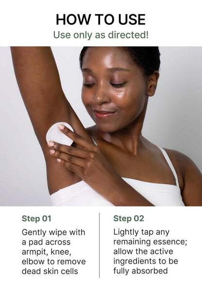 ONE STEP Body Brightening Pad | with Green Tea & White Truffle, for Armpit under Arm, Knee & Elbow, Dark Spot & Skin Pigmentation, Exfoliating, Hydrating Body Scrub,110Ml (60 Pads)