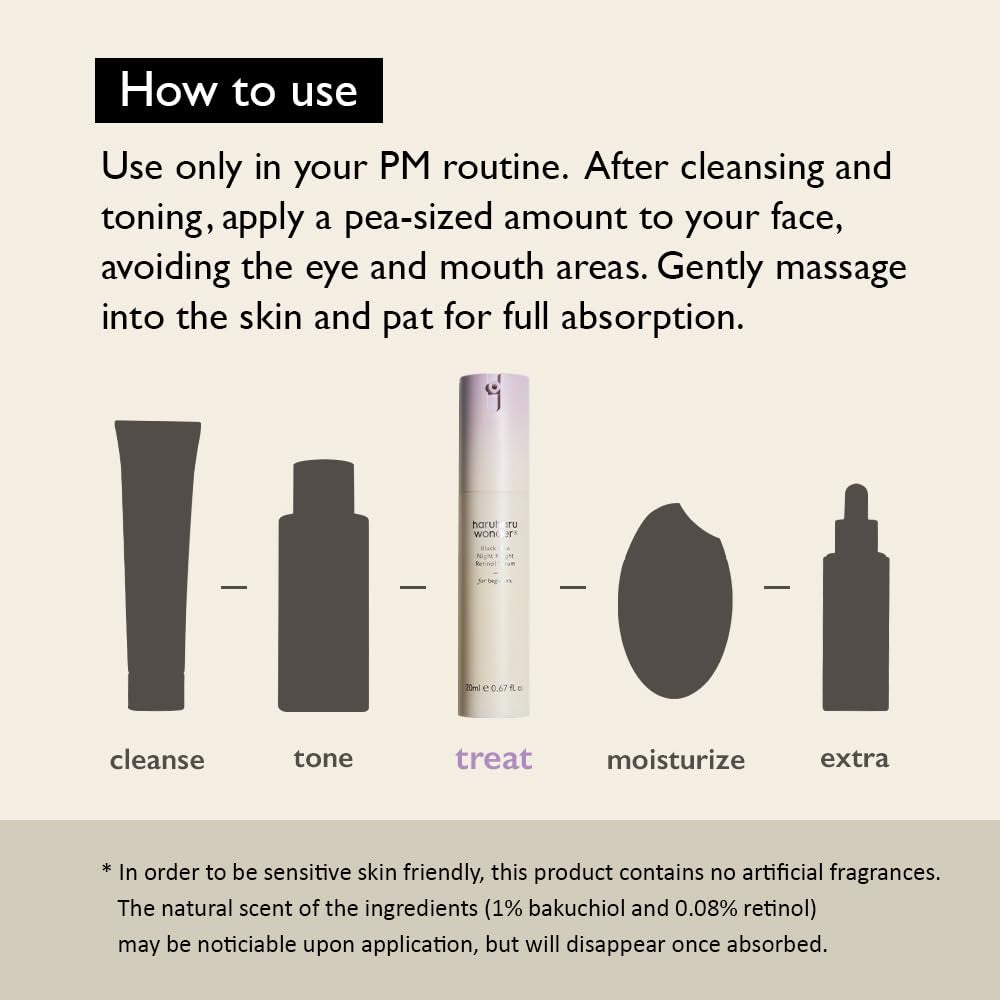 Wonder Black Rice Night Knight Retinol Serum, Refining & Smoothing, Firms Skin, Reduces Fine Lines, Hydrating Formula, 0.67 Fl.Oz