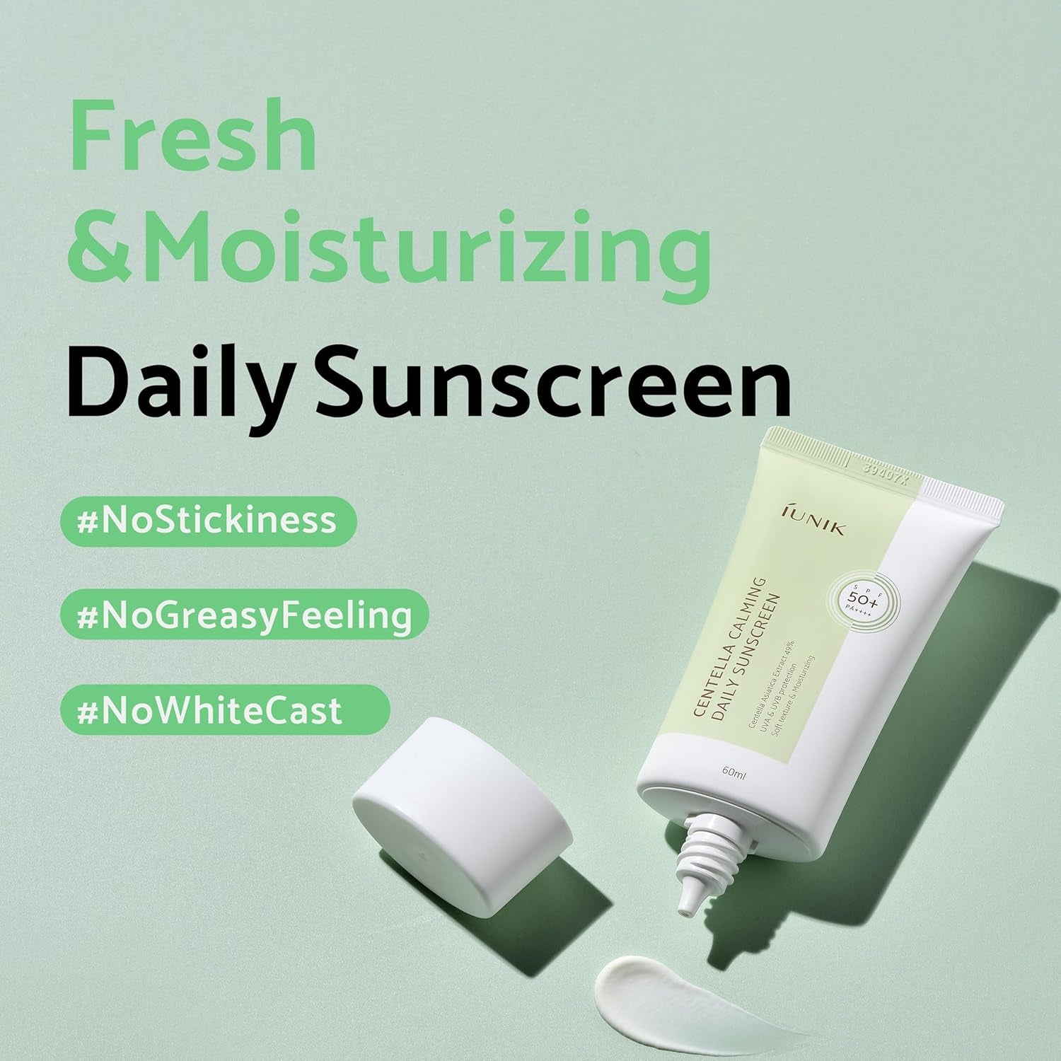 Centella Calming Moisture Daily Sunscreen SPF 50+ PA++++ Matte & No White Cast Centella Asiatica Dry Oily Sensitive Vegan Korean Skincare