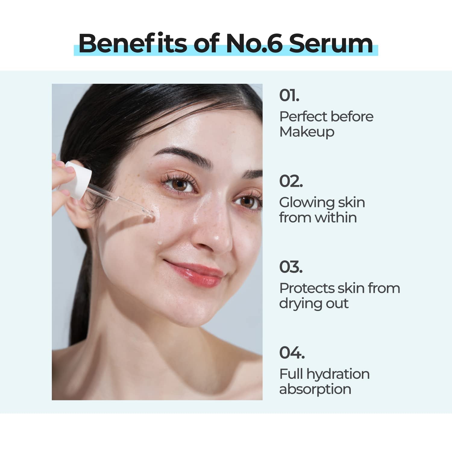 No.6 Serum | Deep Sleep Mask Serum | Iceland Glacier Water for Instant and Long-Lasting Hydration with Hyaluronic Acid & Niacinamide | Korean Skincare for Dry Skin | 1.69 Fl. Oz.