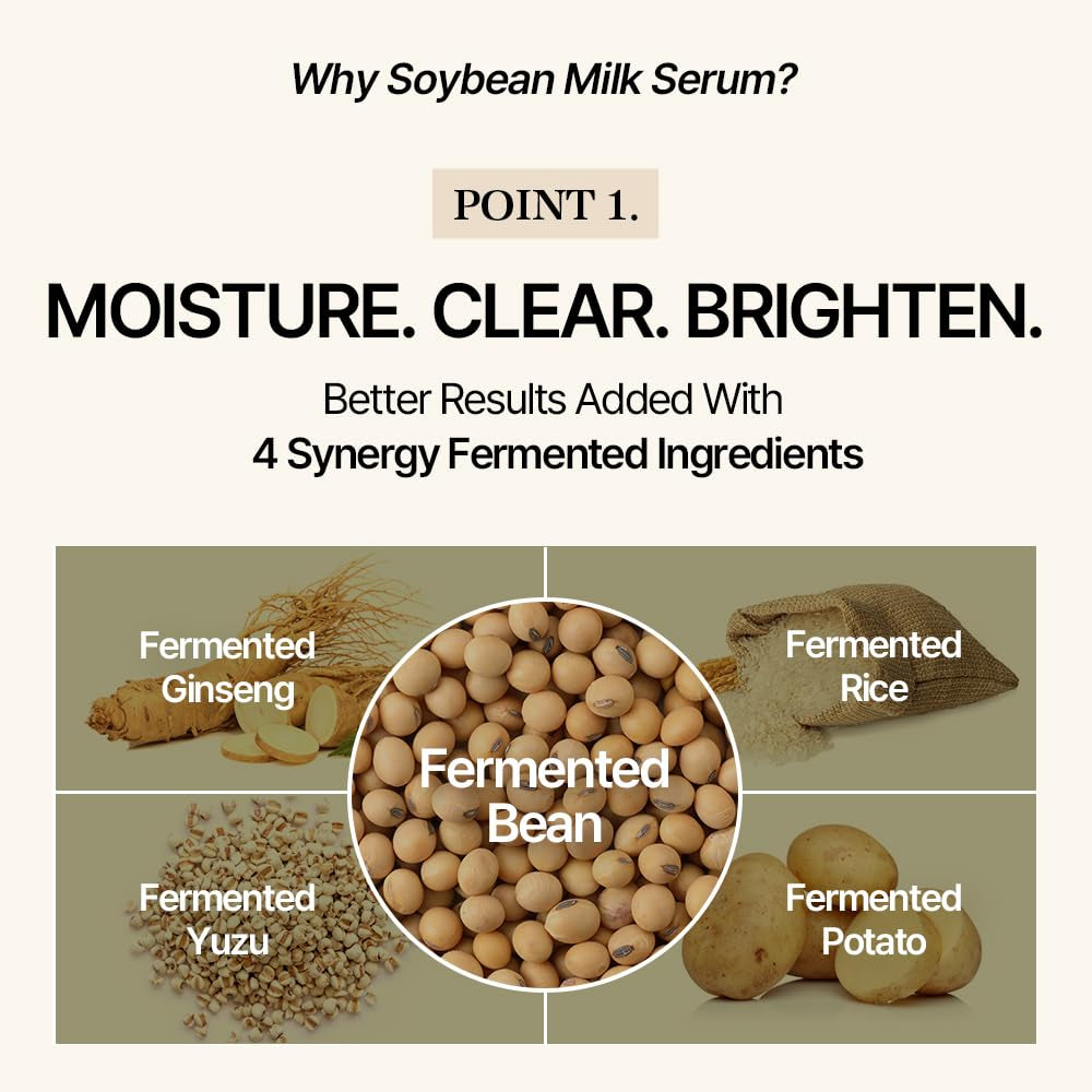 Soybean Milk Serum - Bean Essence No.2 Nourishing Serum, Korean Skincare for Glass Skin - (1.69 Fl.Oz / 50Ml)